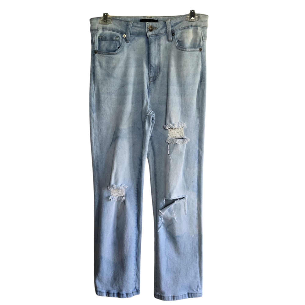 KENDALL & KYLIE Relaxed Fit Distressed Straight Leg Jeans